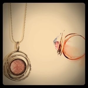 Magnolia bird's nest necklace & ring set
